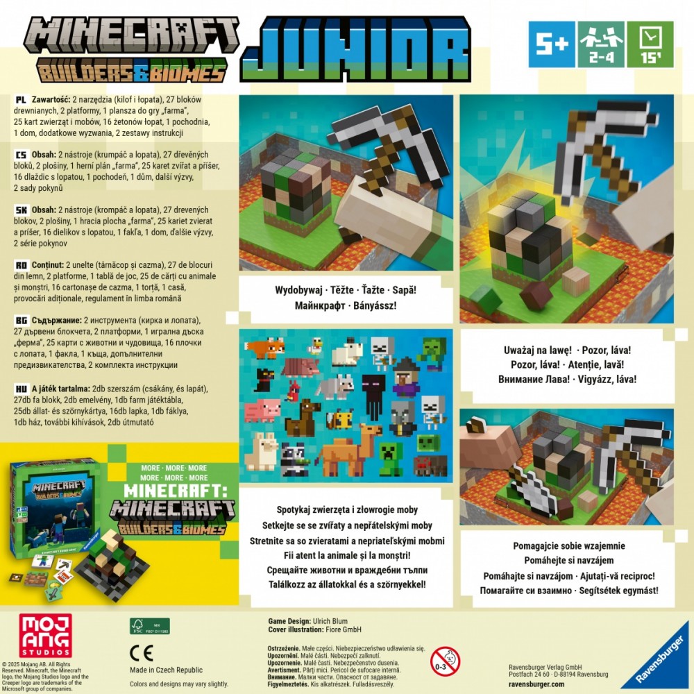 Minecraft kūrėjų ir biomų stalo žaidimas vaikams