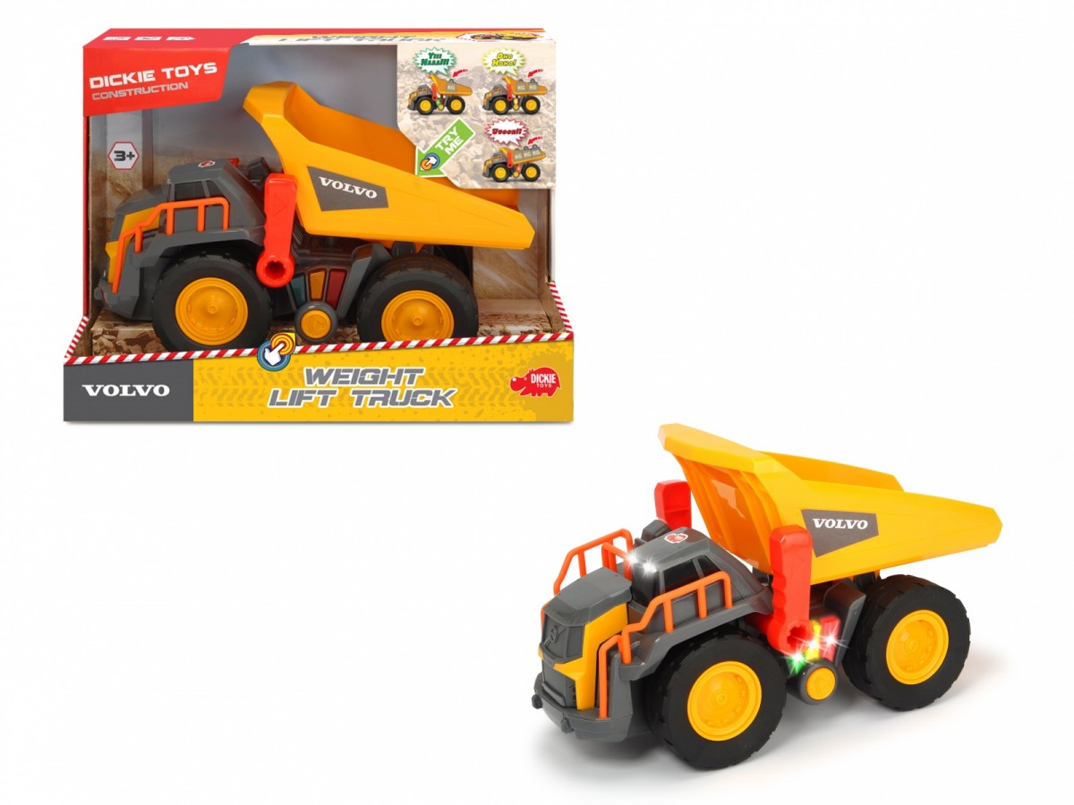 Žaislinis sunkiasvoris savivartis simba dickie toys construction volvo weight lift truck