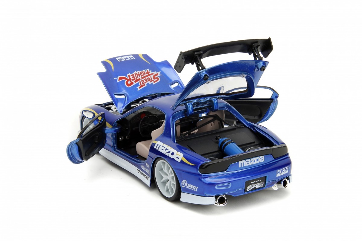 Kolekcinis modelis jada toys: street fighter 1993 mazda rx-7 1:24