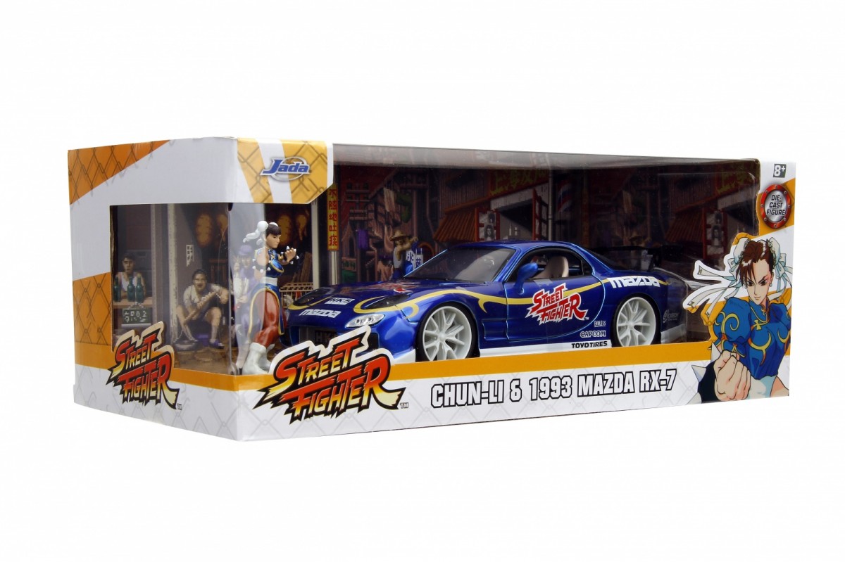 Kolekcinis Modelis Jada Toys: Street Fighter 1993 Mazda Rx-7 1:24
