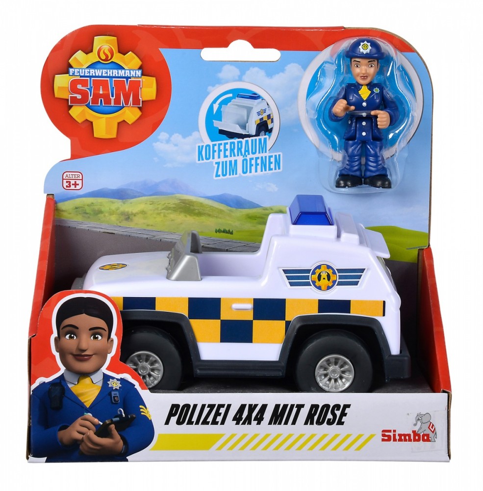 Automobilio ir figūrėlės rinkinys radio car rose fireman sam 4x4