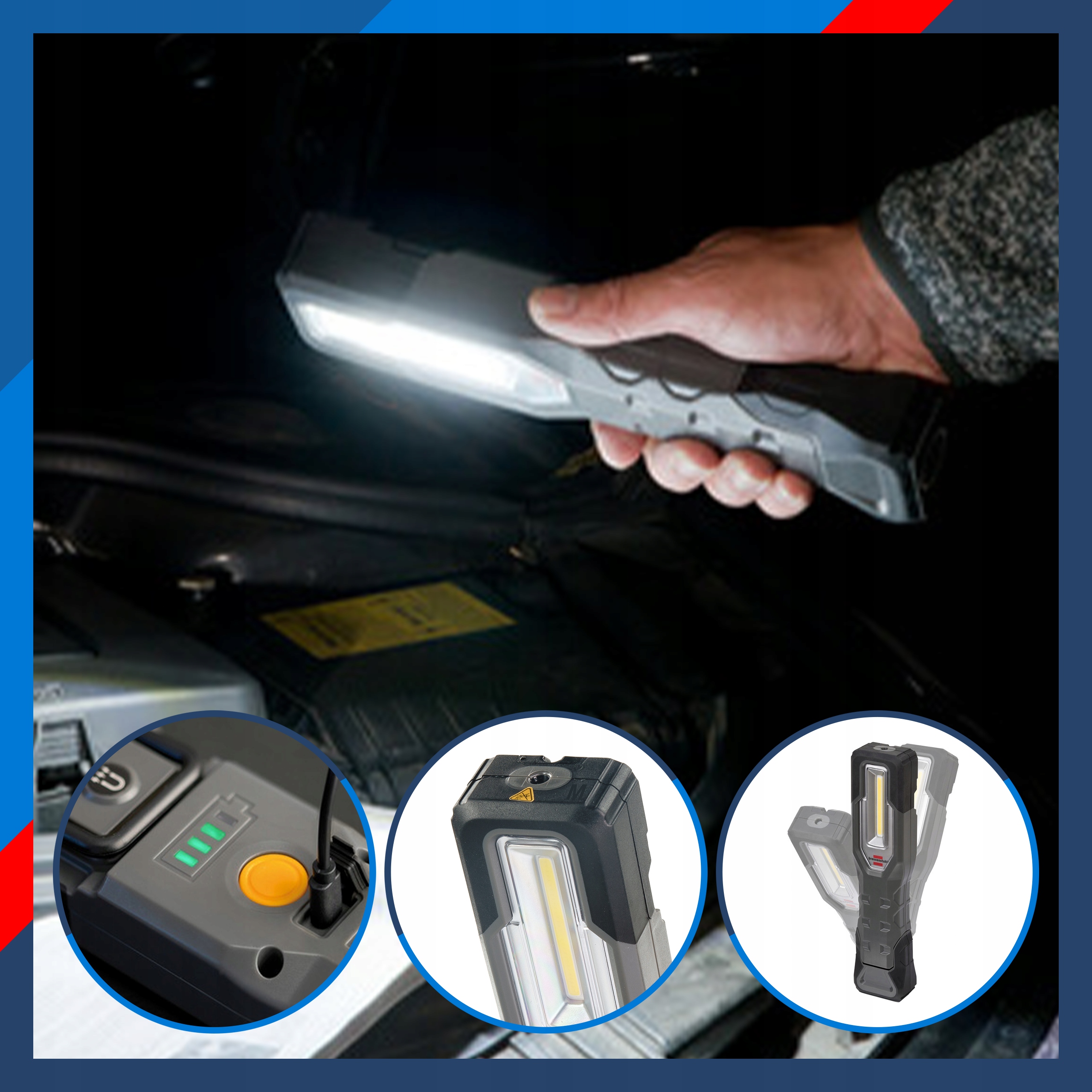 Brennenstuhl įkraunama darbo lemputė 3,7 V / 4,4 Ah LED 1000lm + 200lm IP54
