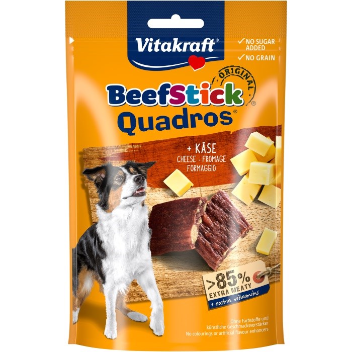 Vitakraft beef stick quadros šunims, su sūriu, 70g