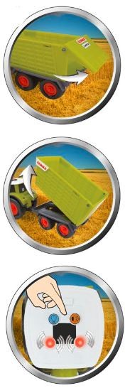 Traktorius su priekaba claas, žalias