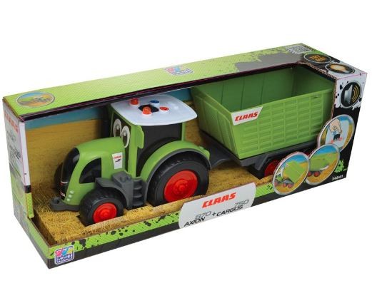 Traktorius su priekaba claas, žalias