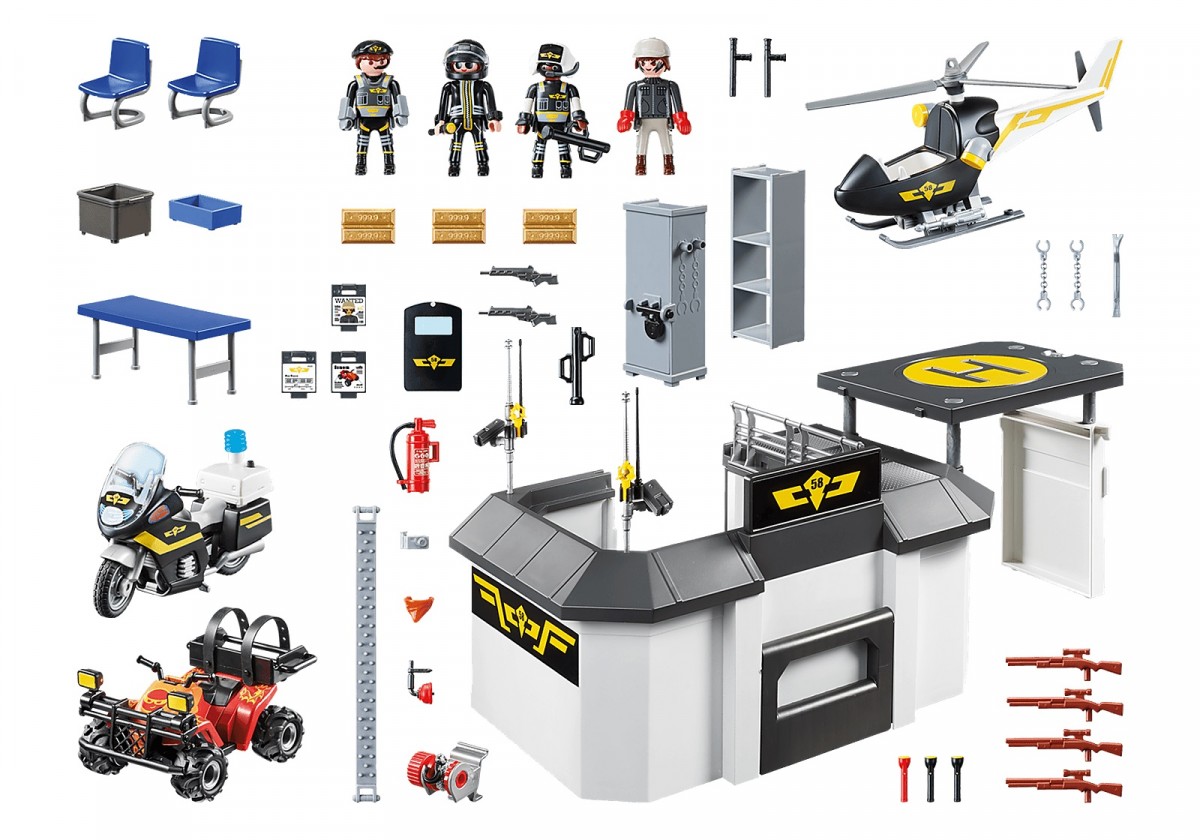 70338 playmobil® city action nešiojama specialiųjų pagėgų būstinė