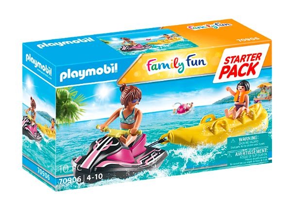 70906 playmobil, starter pack vandens motociklai su bananų valtimi