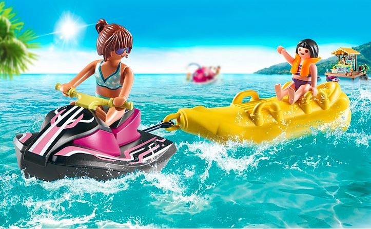 70906 playmobil, starter pack vandens motociklai su bananų valtimi