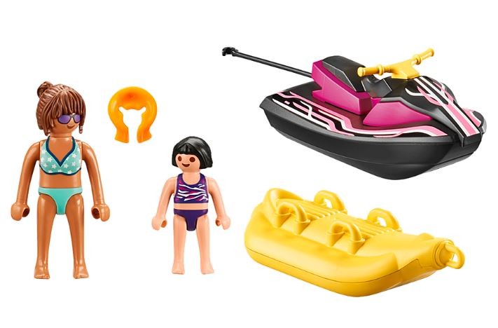 70906 playmobil, starter pack vandens motociklai su bananų valtimi