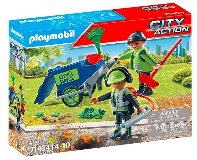 71434 playmobil city action kaladėlės gatvių valymo komanda