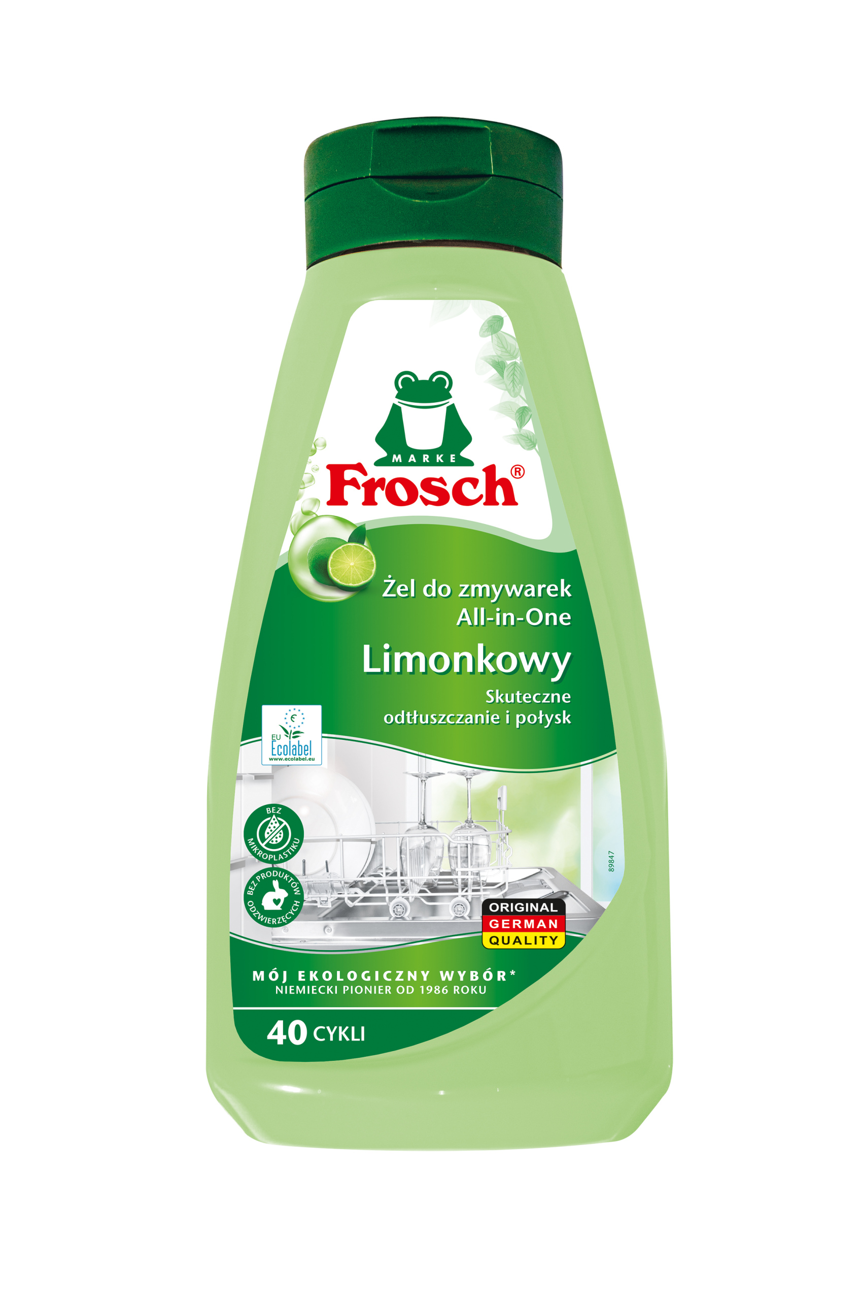 Frosch lime viskas viename indaplovės gelis, 40 plovimų