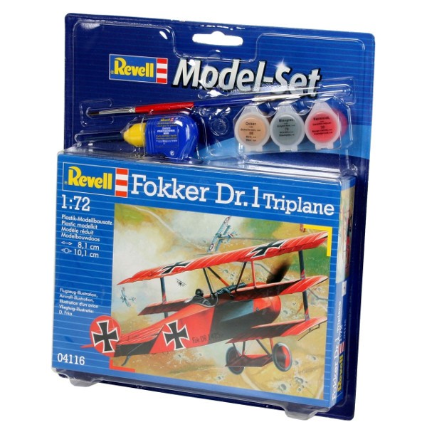 Revell - fokker dr.1 triplane dovanų komplektas, 1/72, 64116