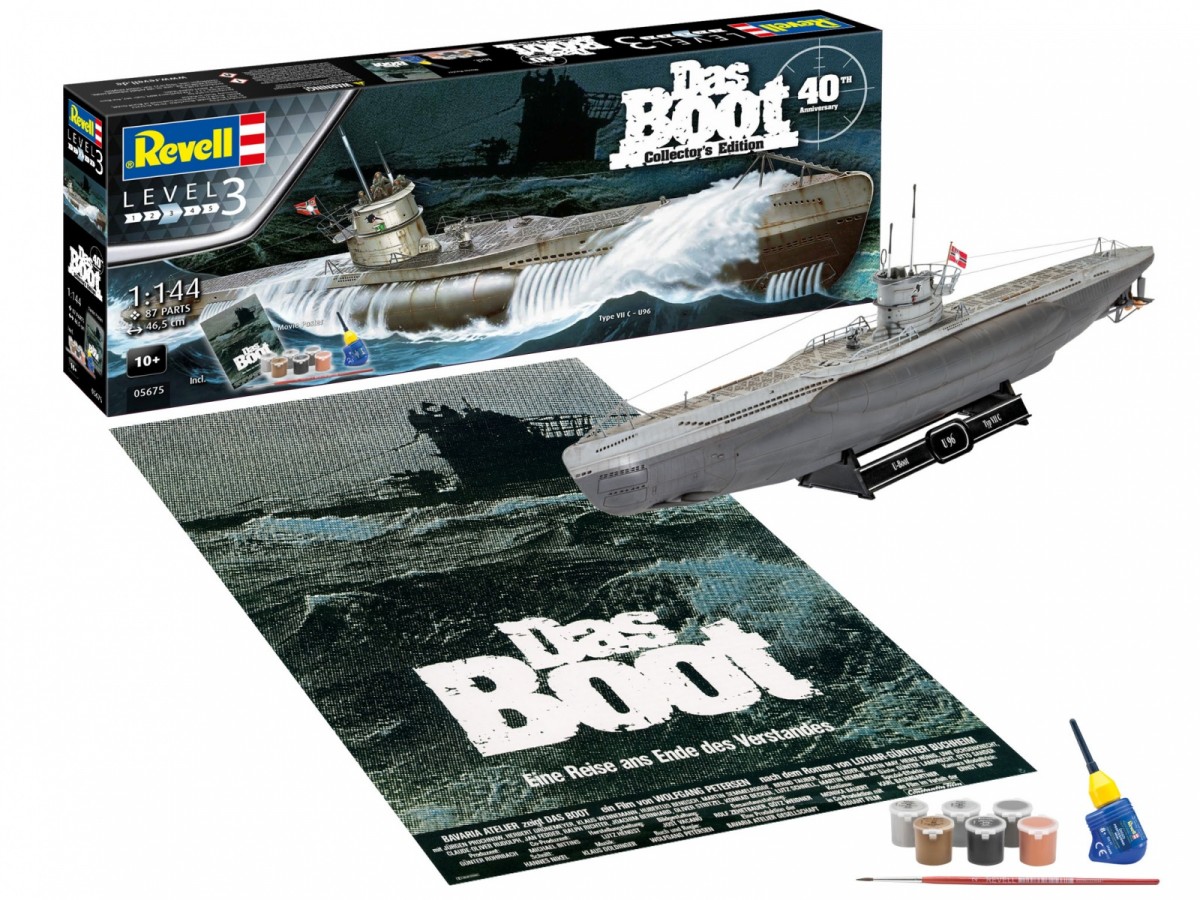 Revell - das boot u-boot typ vii c collector's edition - 40th anniversary dovanų komplektas, 1/144, 05675