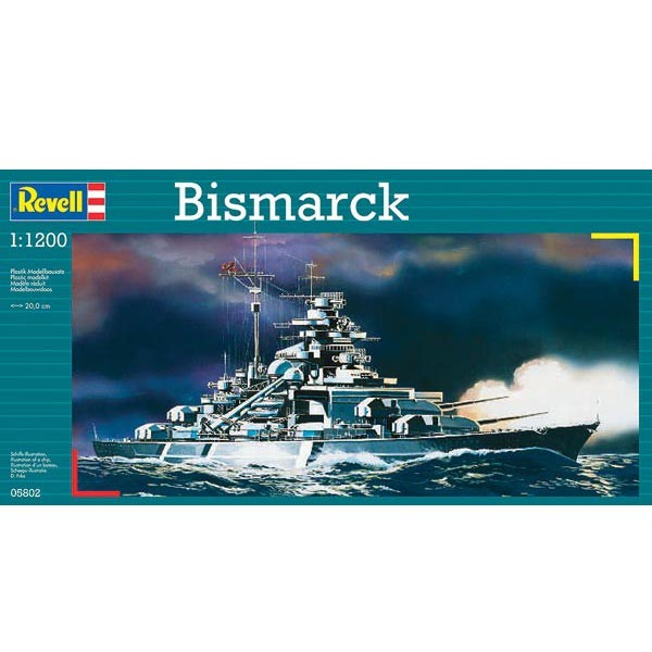 Klijuojamas modelis revell bismarkas