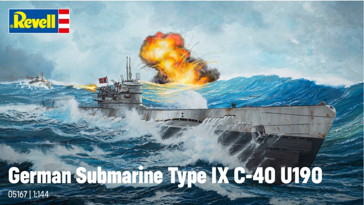Revell - german submarine type ix c/40 (u190), 1/144, 05167