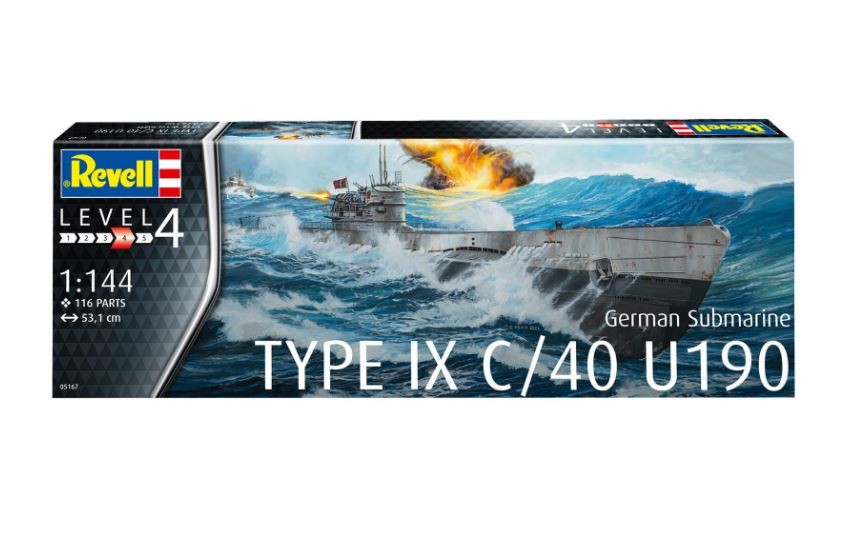 Revell - german submarine type ix c/40 (u190), 1/144, 05167