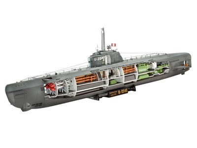 Revell - deutsches u-boot/german submarine type xxi su interjeru, 1/144, 05078