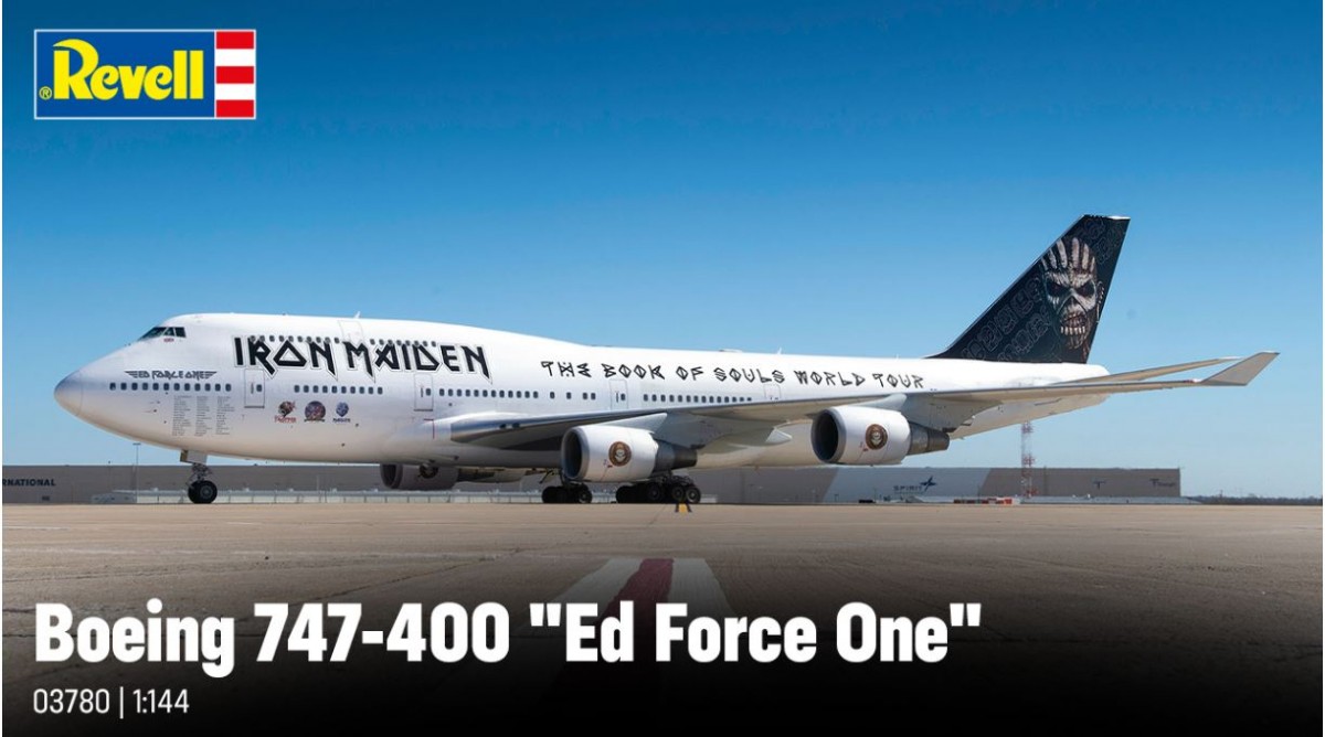 Revell - boeing 747-400 iron maiden ed force one, 1/144, 03780