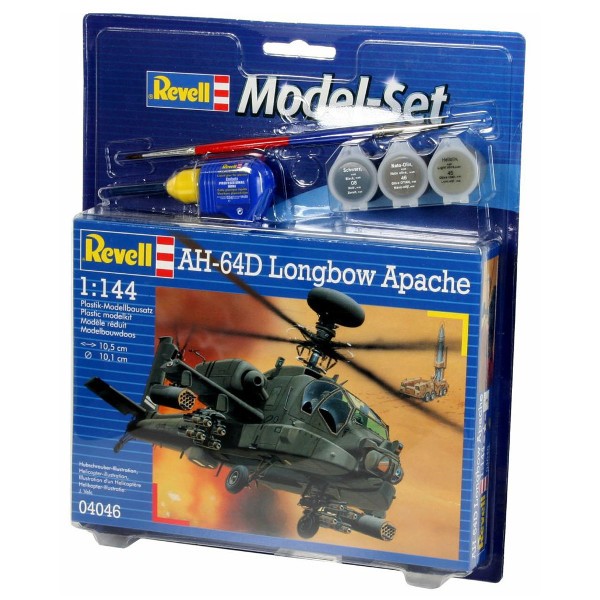 Revell - boeing ah-64d longbow apache dovanų komplektas, 1/144, 64046