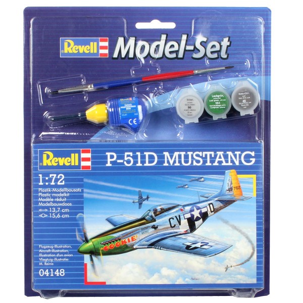 Revell - p-51d mustang dovanų komplektas, 1/72, 64148