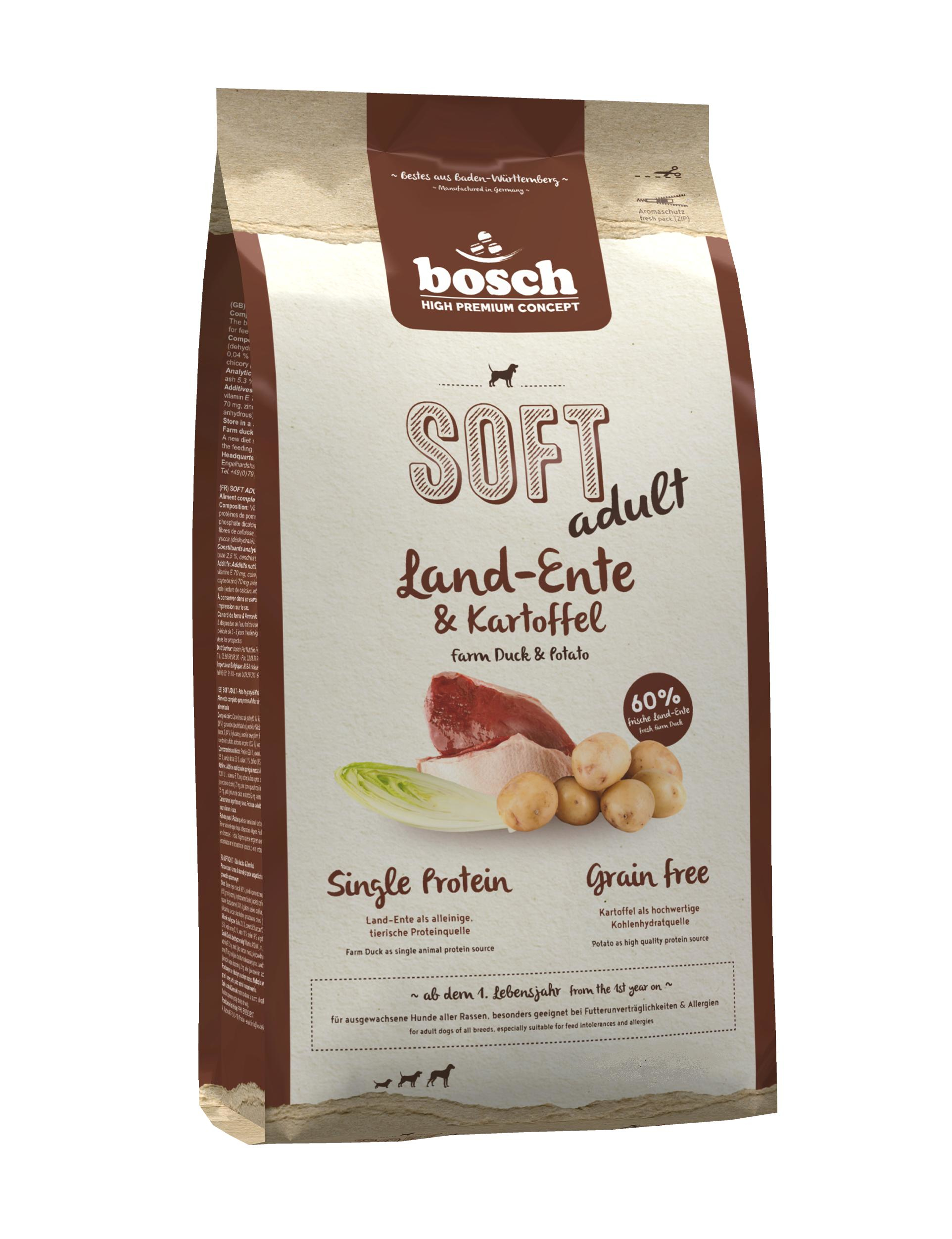 Bosch Petfood Plus Hpc Soft+ Farm Duck Begrūdis (Vieno Baltymo) 2,5Kg