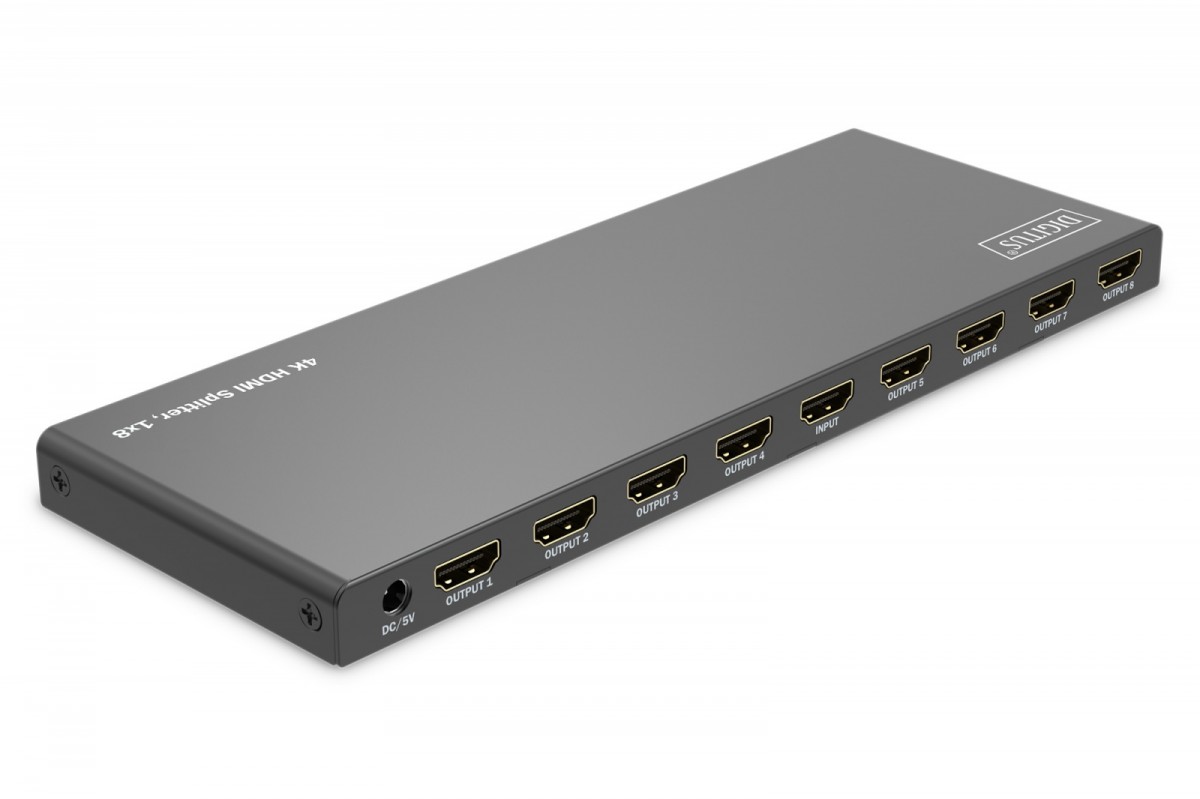 Assman elektroninis digitus 1x8 hdmi skirstytuvas 4k / 60hz hdcp