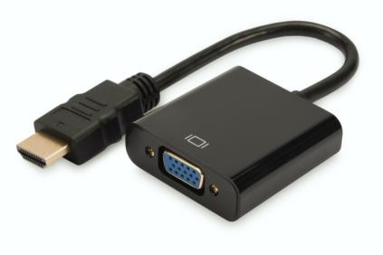 Digitus audio-video adapter hdmi type a to vga, fhd, audio 3.5mm minijack