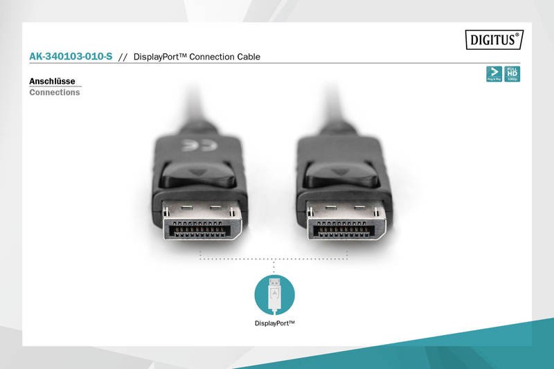 Kompiuterio laidas laidas displayport 1080p 60hz fhd type dp/dp m/m, 1m