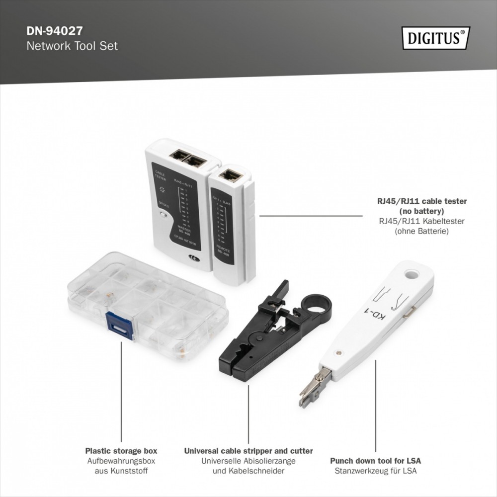 Tinklo įrankių rinkinys digitus dn-94027