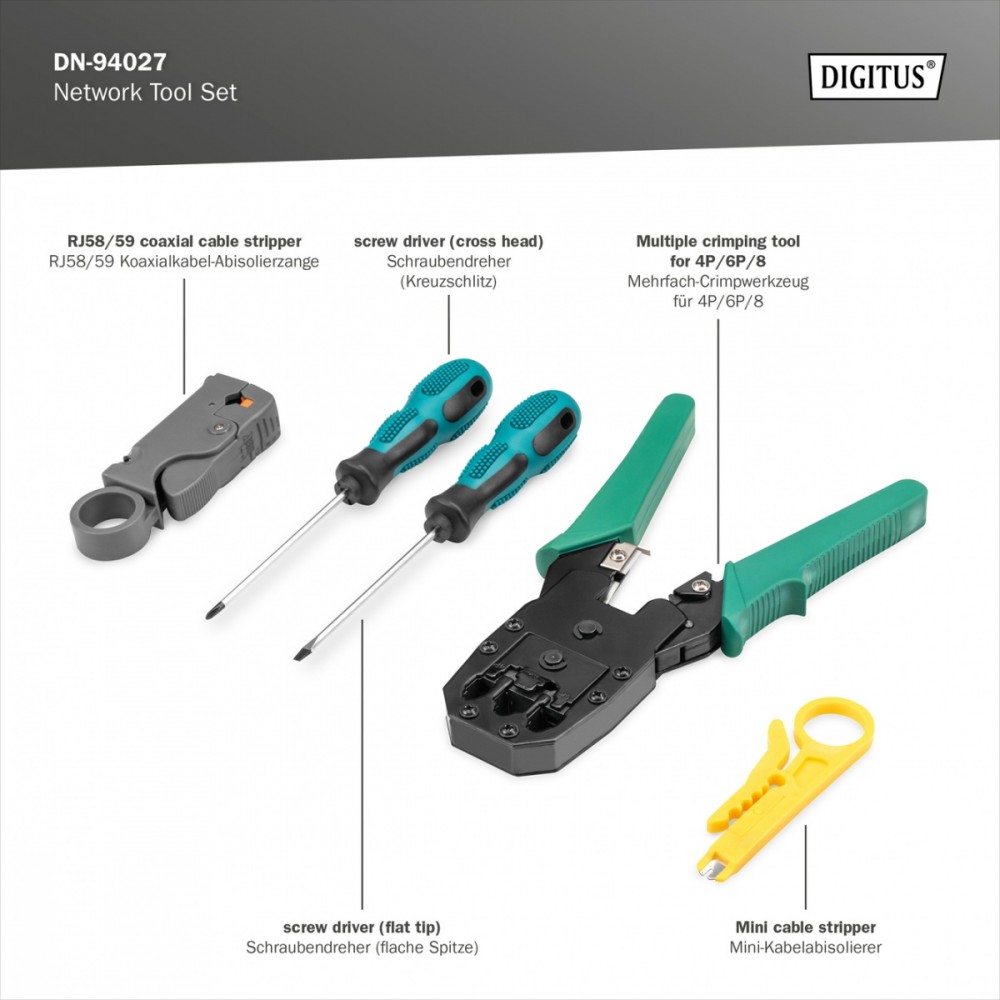Tinklo įrankių rinkinys digitus dn-94027