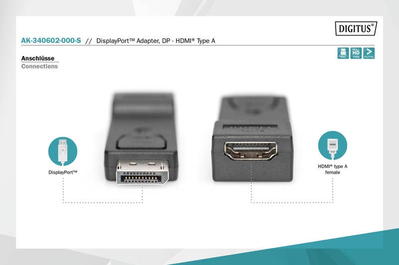 Hdmi laidas assmann, dp/hdmi