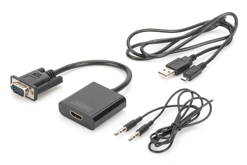 Digitus, hdmi/usb-a/d-sub, 15 cm