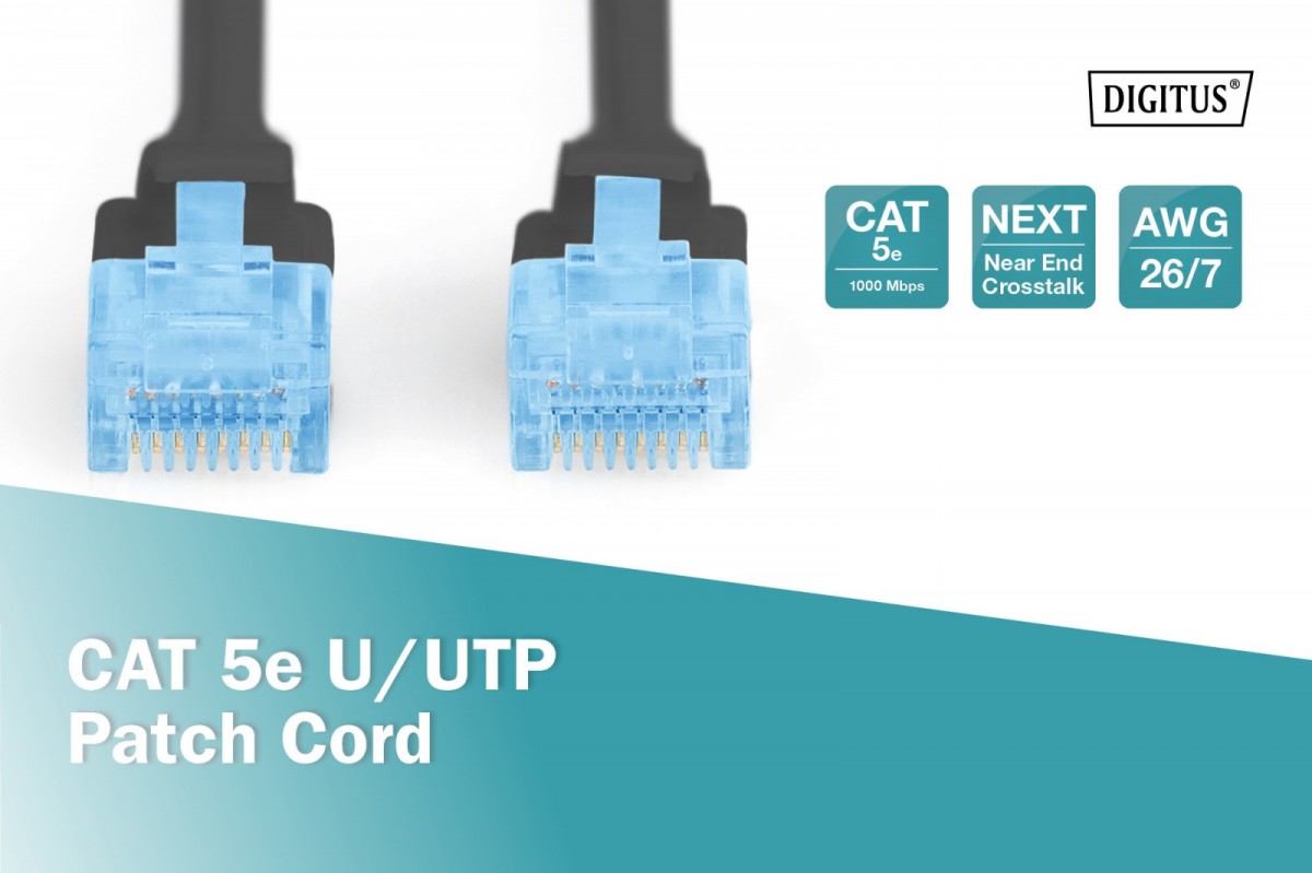 Tinklo laidas digitus dk-1512-100/bl, rj45, 10 m