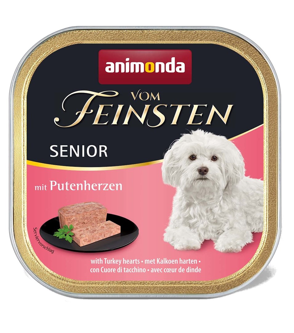 Konservai senstantiems šunims animonda, su kalakutų širdelėmis, 150 g