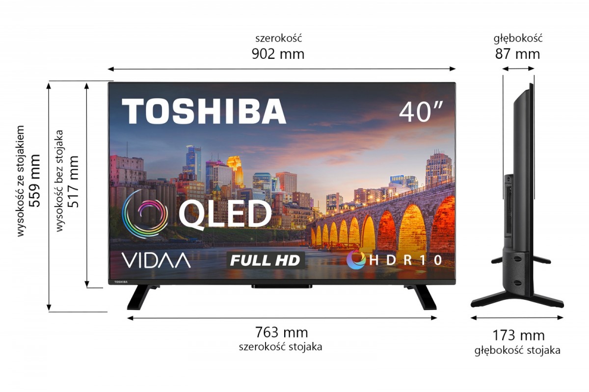 Toshiba qled 40 colių televizorius su full hd ir dts