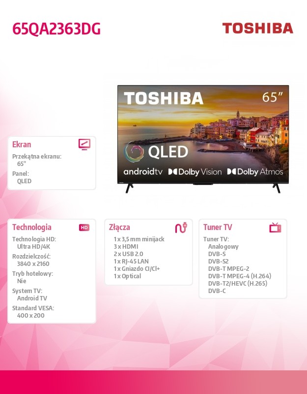65 colių qled televizorius 65qa2363dg