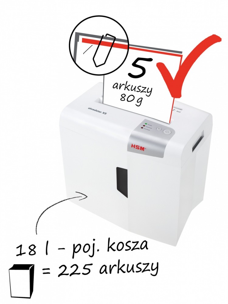 Popieriaus smulkintuvas hsm x5