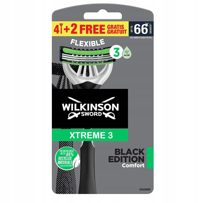 6x Wilkinson Xtreme 3 Black Edition skustuvai