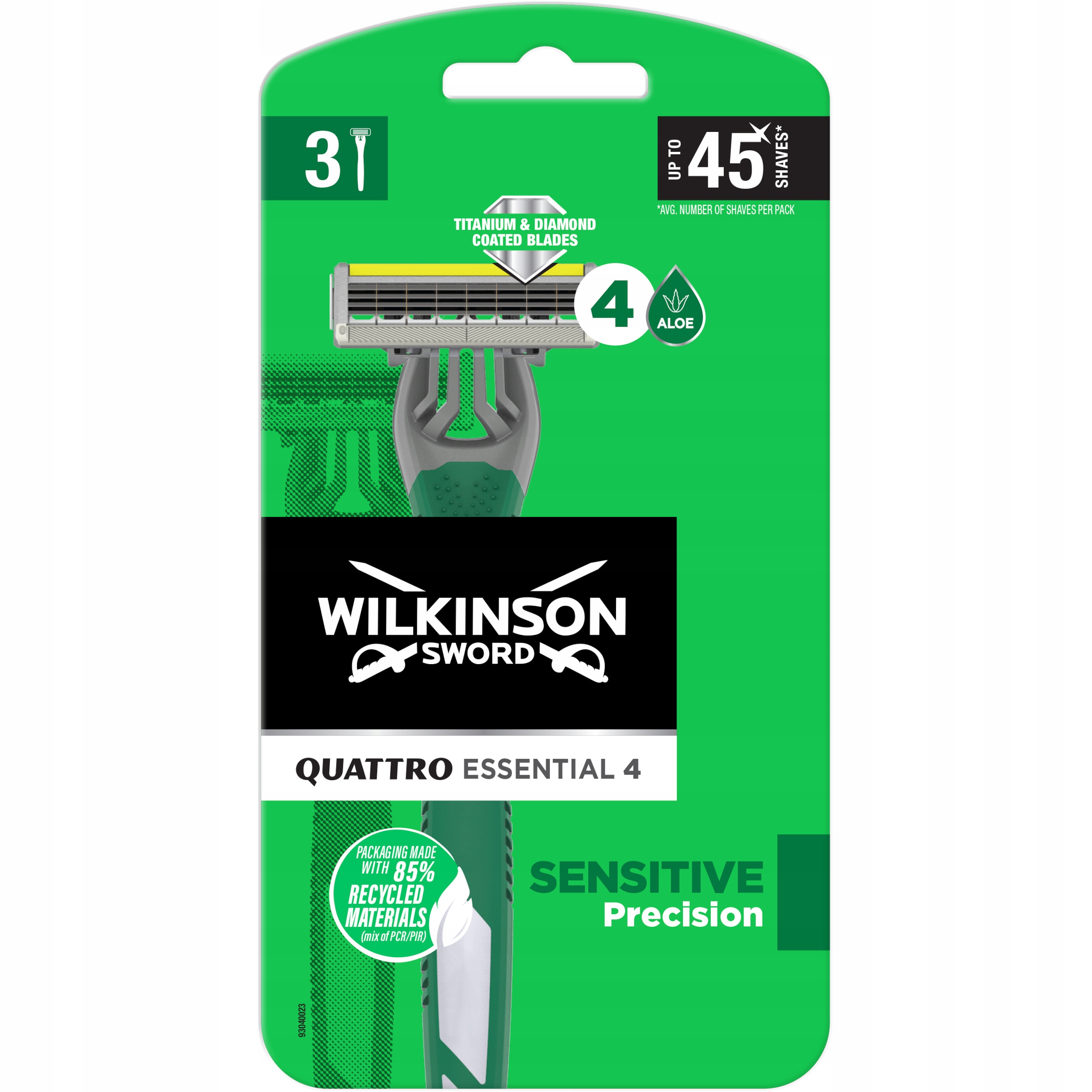 3x Wilkinson Quattro Essential 4 Sensitive skustuvai