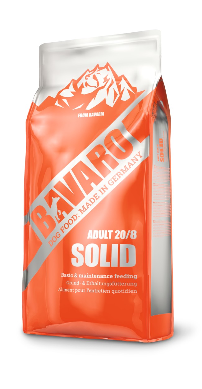Bavaro solid 20/8 visavertis pašaras suaugusiems ir vyresnio amžiaus aktyvių veislių šunims, 18 kg
