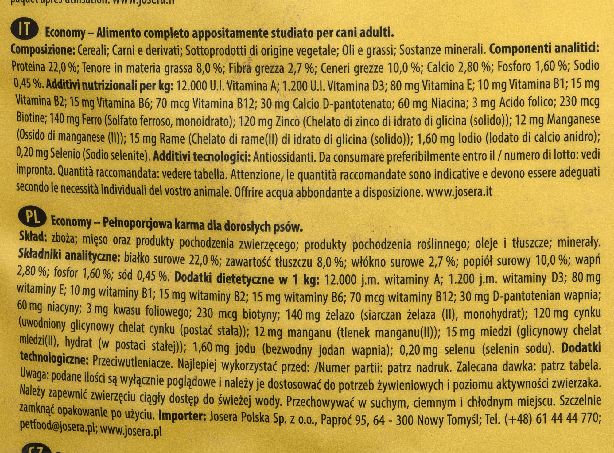Josera josidog economy visavertis pašaras šunims, 15 kg