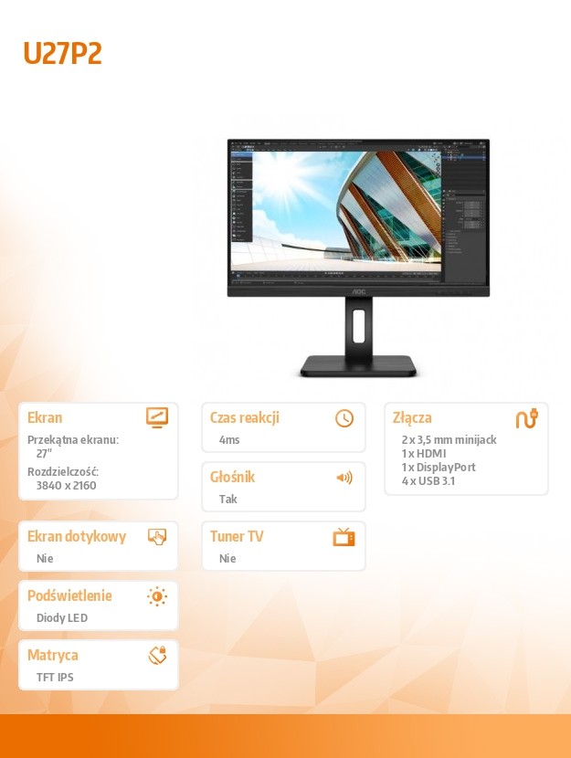 Monitorius aoc u27p2, 27