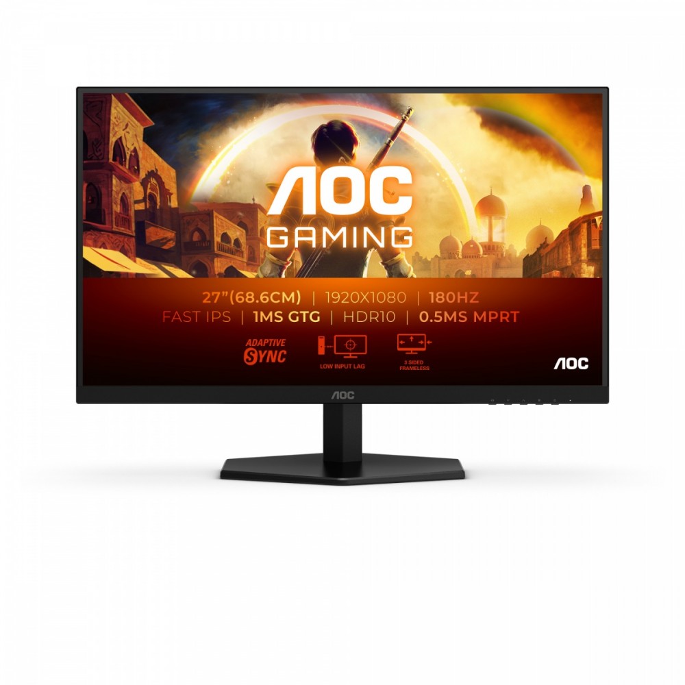 Monitorius žaidimų kompiuterio monitorius aoc - 27g42e - 27'' fhd - ips matrica - 180hz - 0,5ms mprt - adaptuojantis sinchronizavimas - hdmi / dp