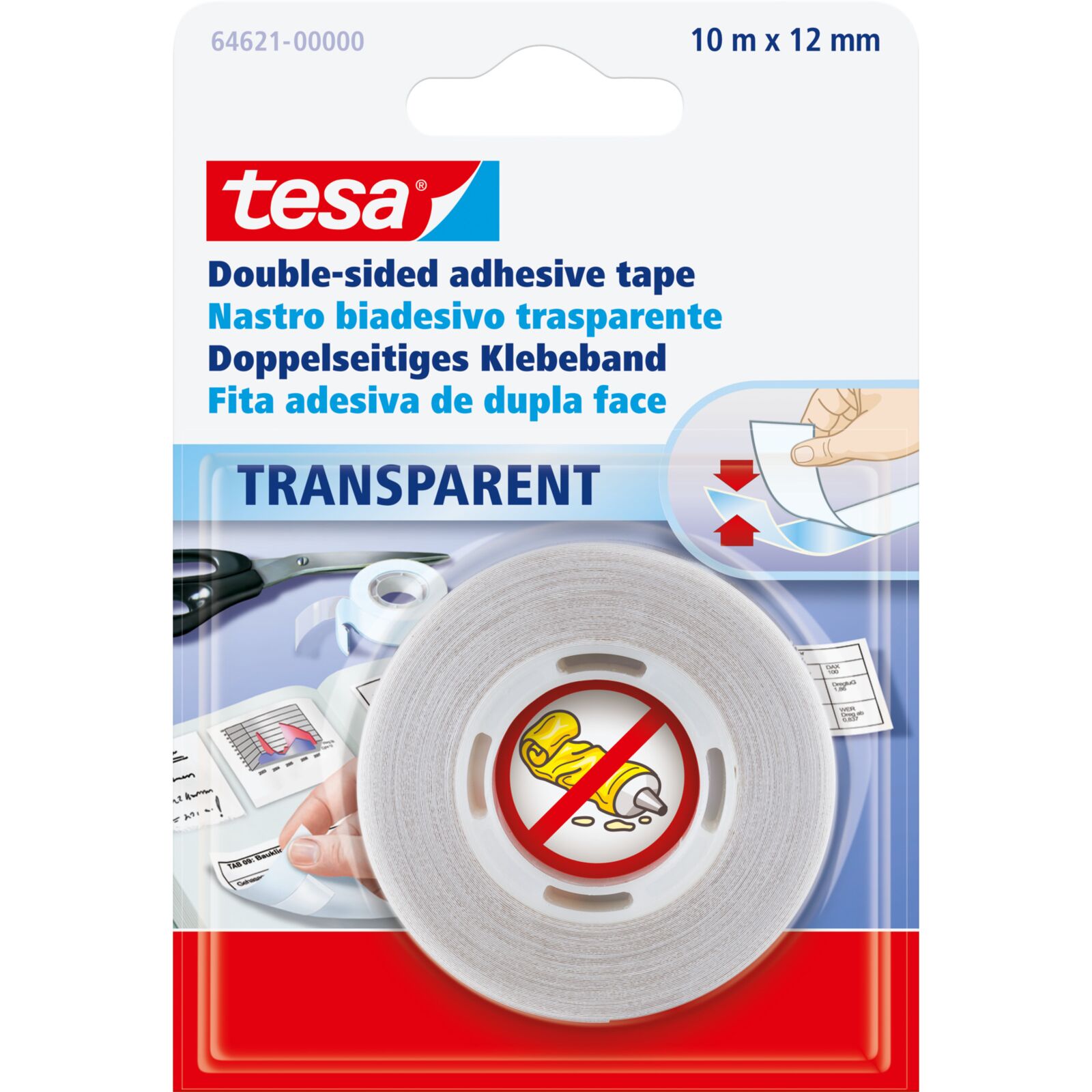 Dvipusio lipnumo juosta tesa® 10m x 12mm