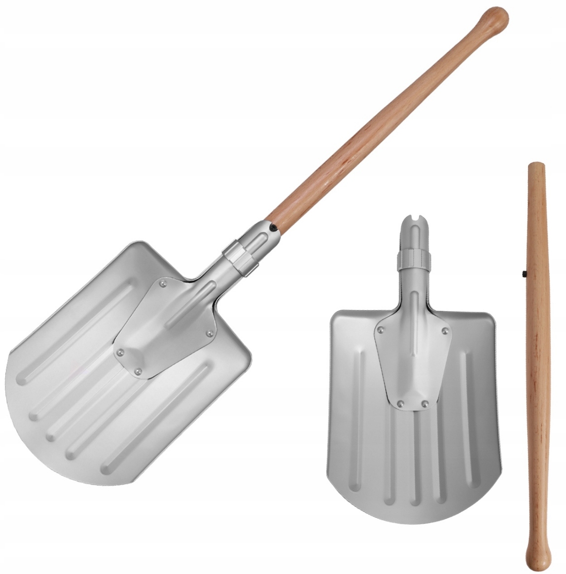 MFH Sniego kastuvas su medine rankena, ilgis 74 cm