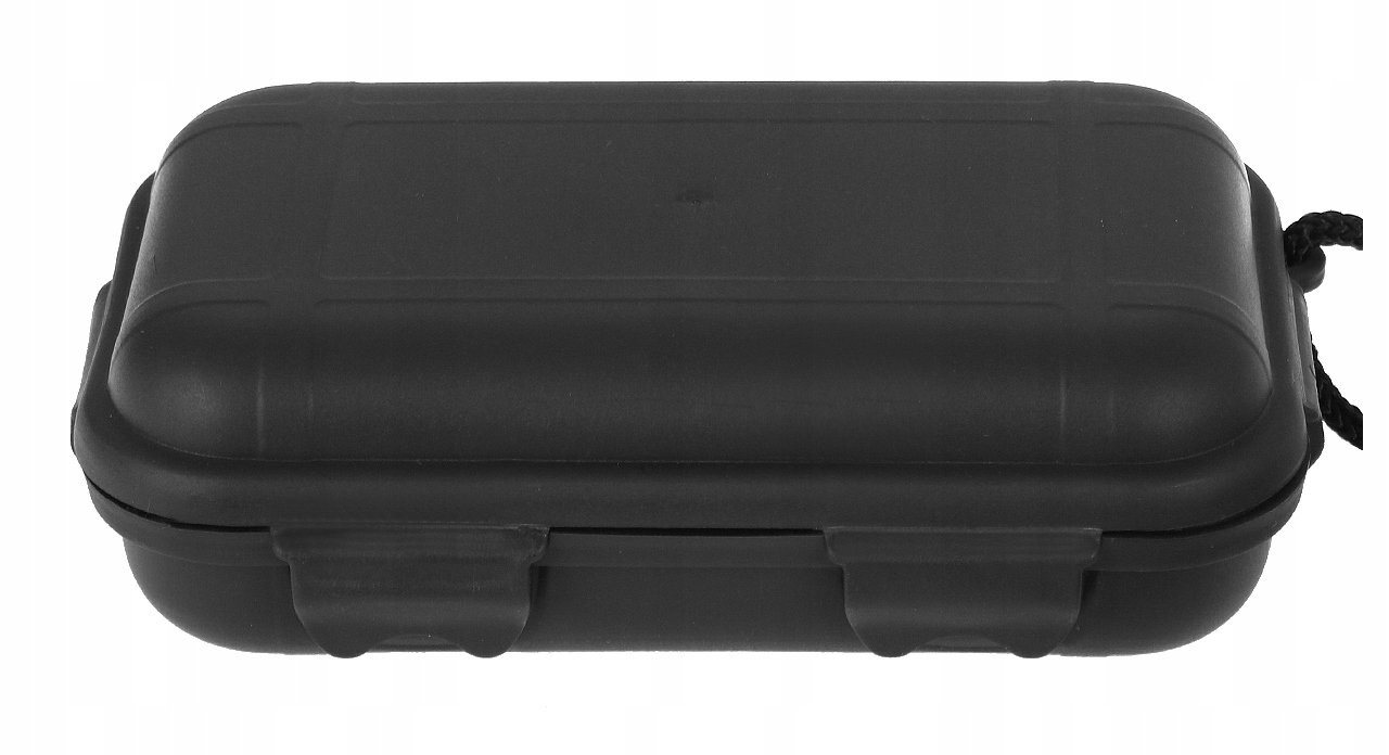 MFH Vandeniui atsparus transportavimo konteineris, juodas, 13,5x8x3,7 cm, su virvele