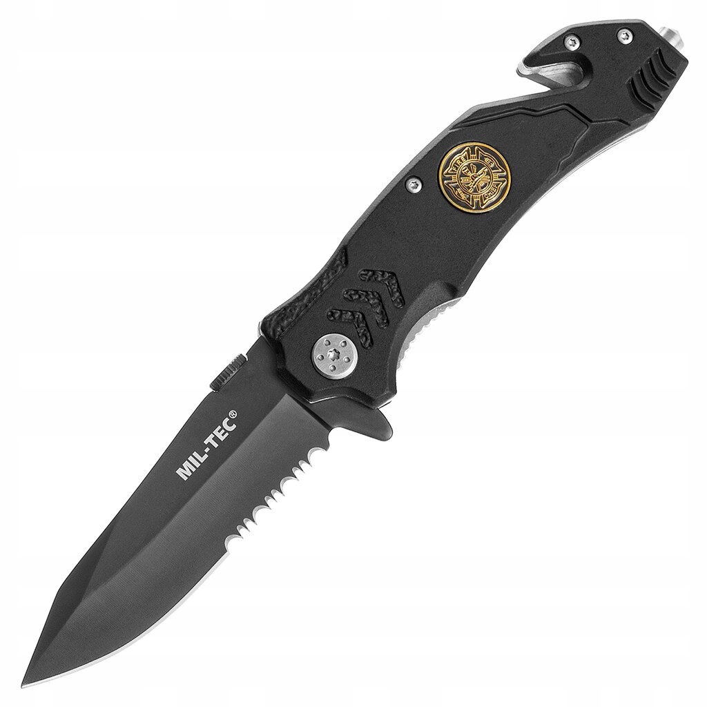 Gelbėjimo peilis Mil-Tec Tanto Fire Brigade 20 cm, juoda