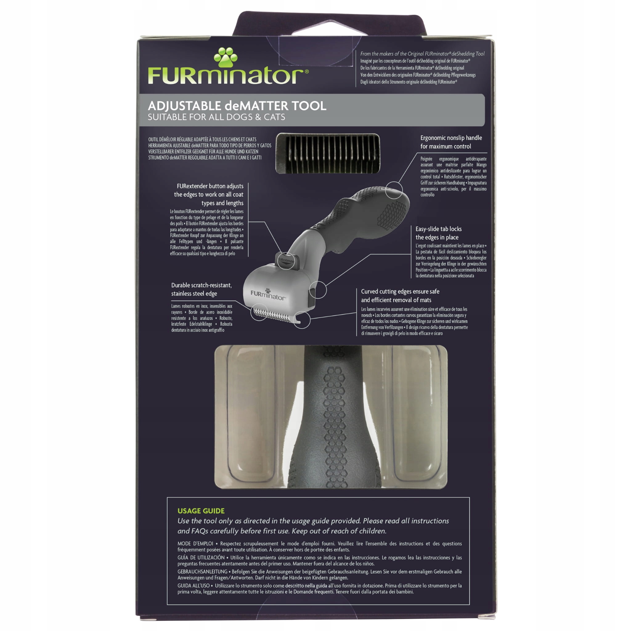 FURminator reguliuojamos šukos augintiniams Adjustable Dematter Tool, 1 vnt