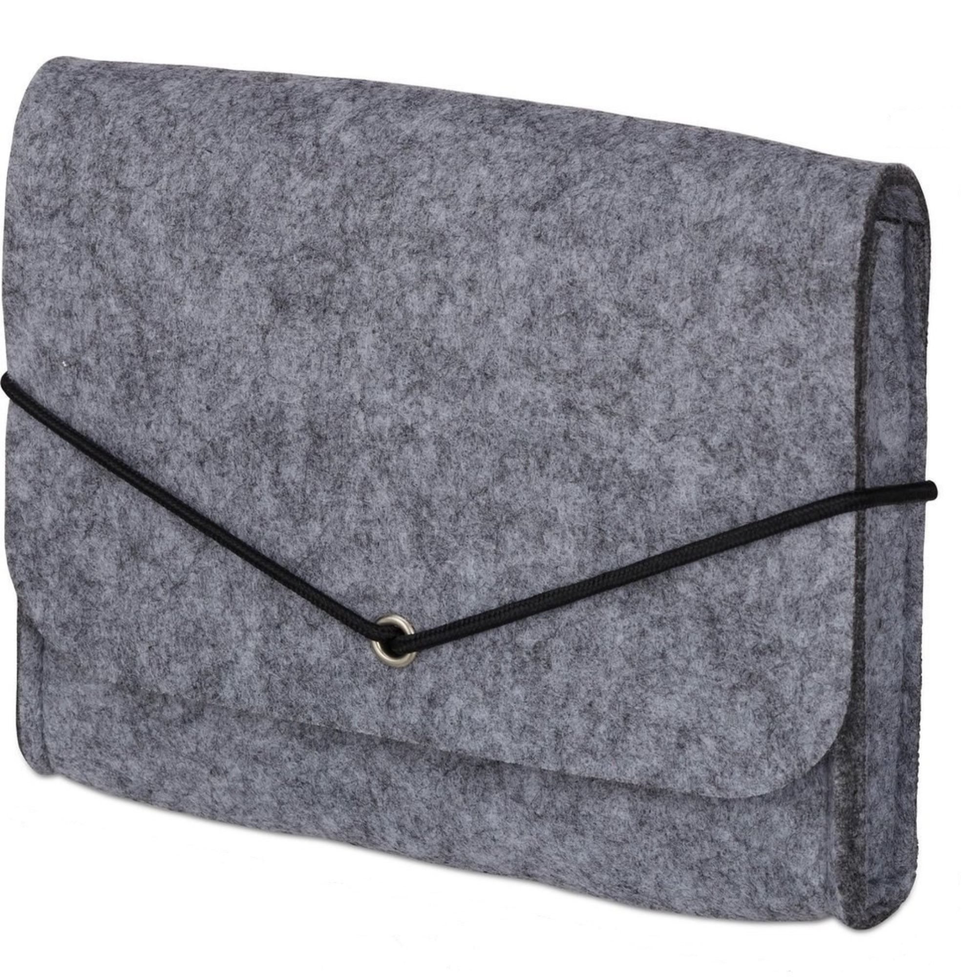 Veltinis dėklas su elastine juostele 15x13 cm pilkas 3