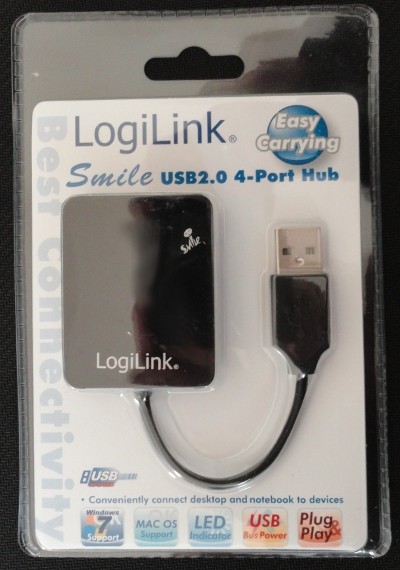 Logilink hub usb 2.0 4 prievadų „smile“ – juodas ua0139